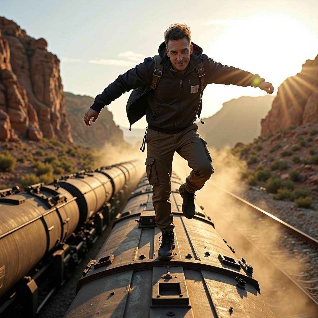 photograph of jon407 man balancing on to-FLUX TRAI